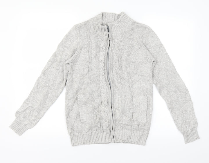ISLE Womens Grey Full Zip Jumper Size S