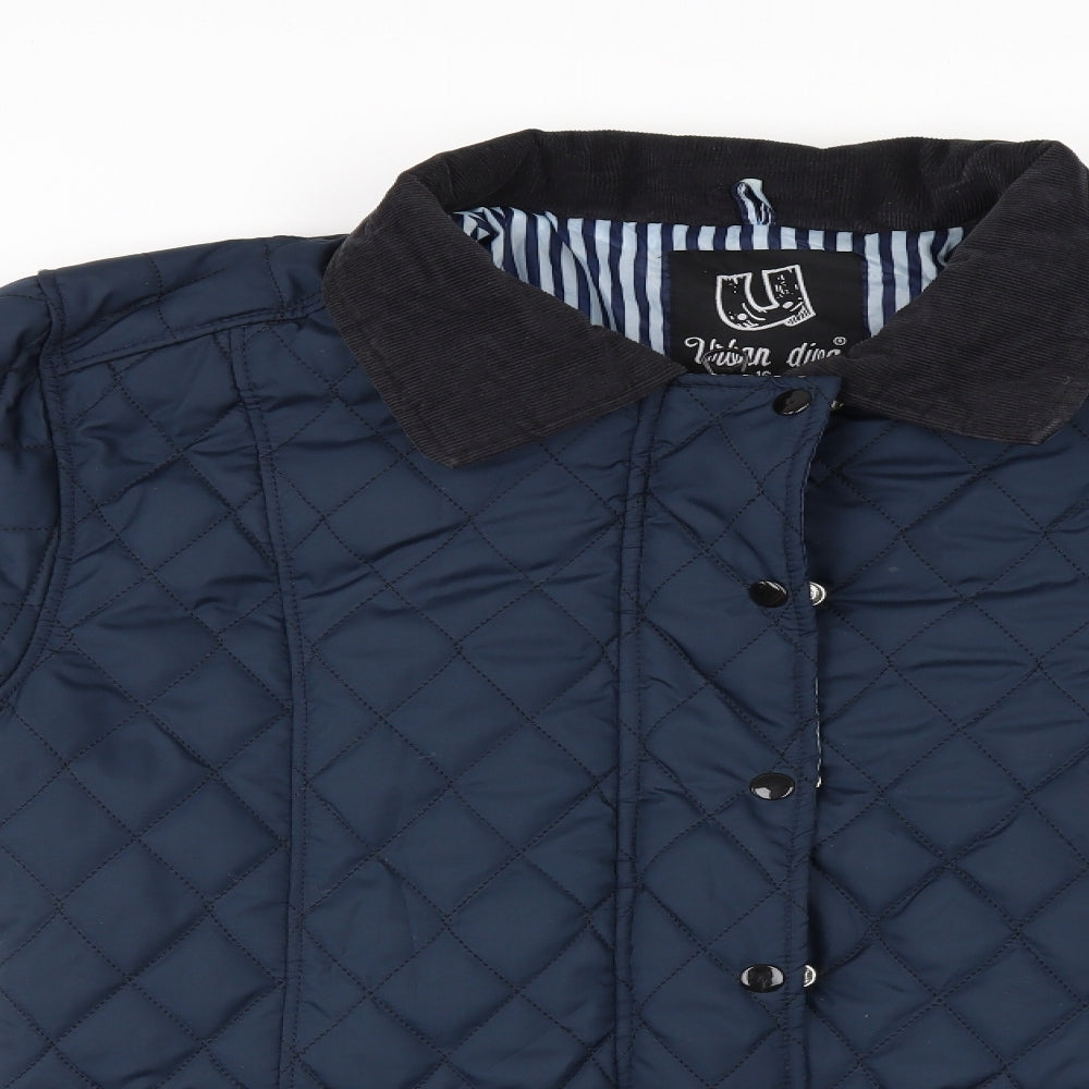 Unlean Diva Womens Blue   Quilted Coat Size 16