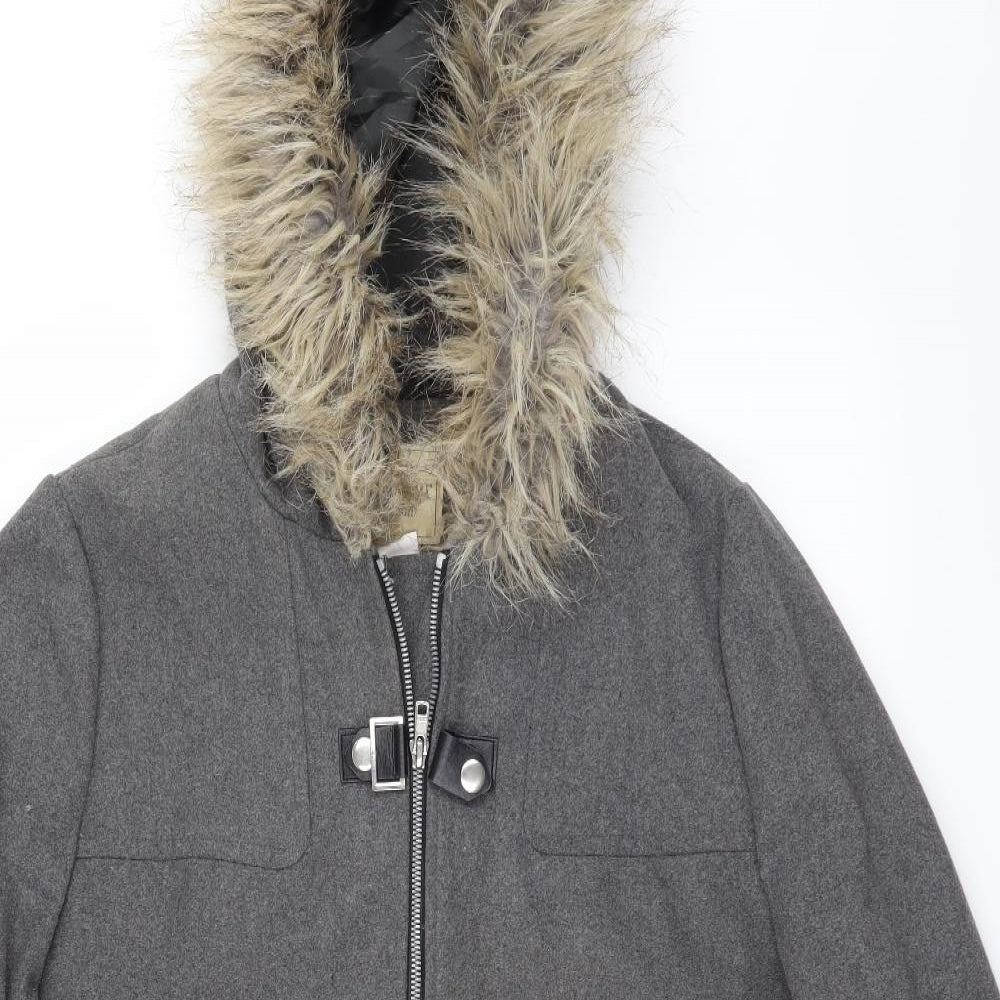 George Womens Grey   Overcoat Coat Size 14