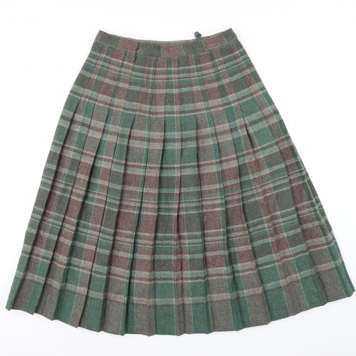 The Edinburgh Woollen Mill  Womens Green   Pleated Skirt Size 14