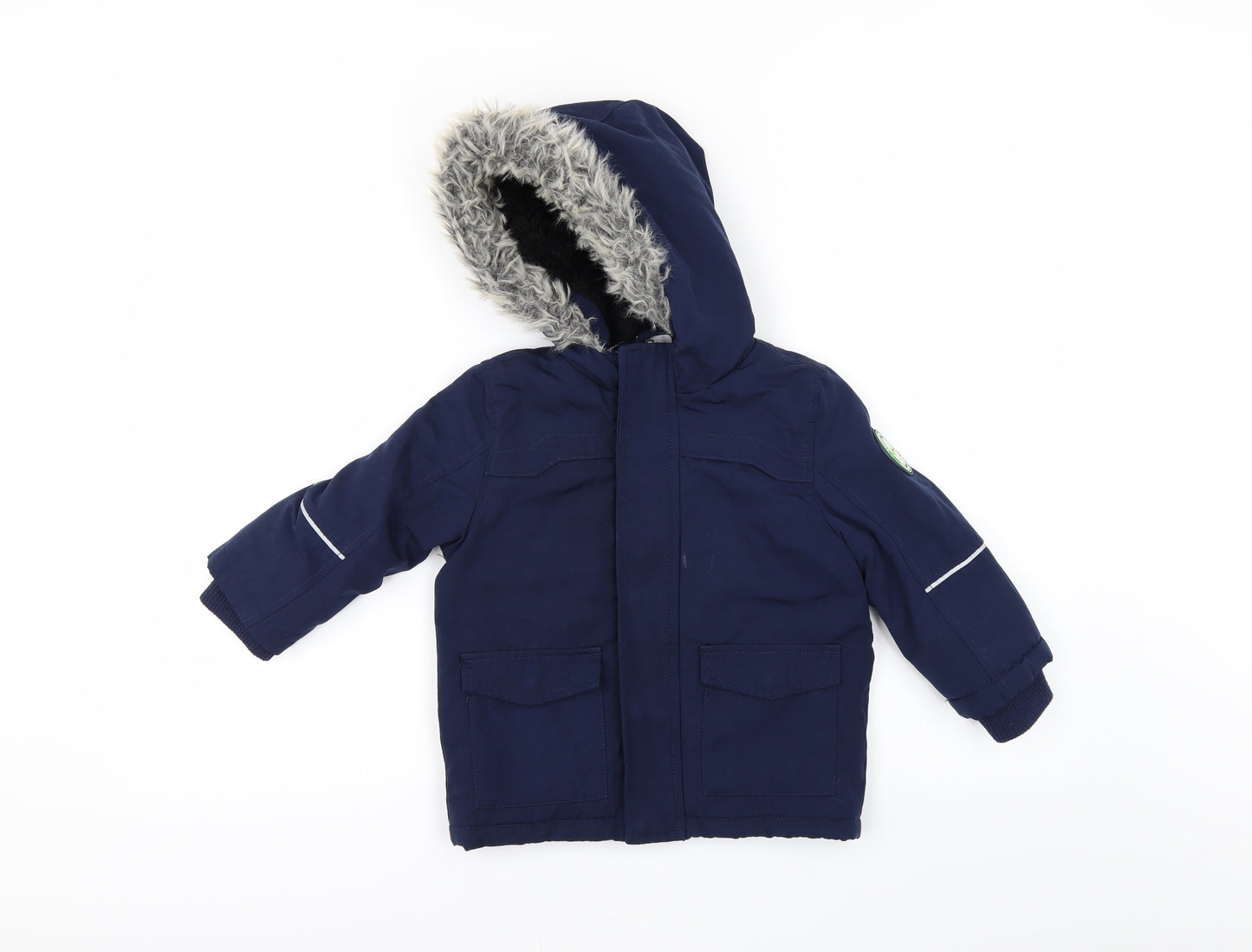 F&F Boys Blue   Overcoat Coat Size 2-3 Years