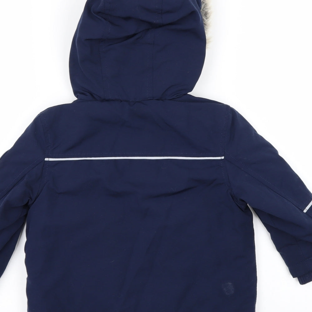 F&F Boys Blue   Overcoat Coat Size 2-3 Years