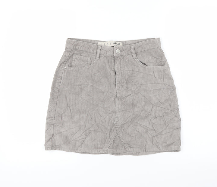 Denim & Co. Womens Grey   A-Line Skirt Size 8