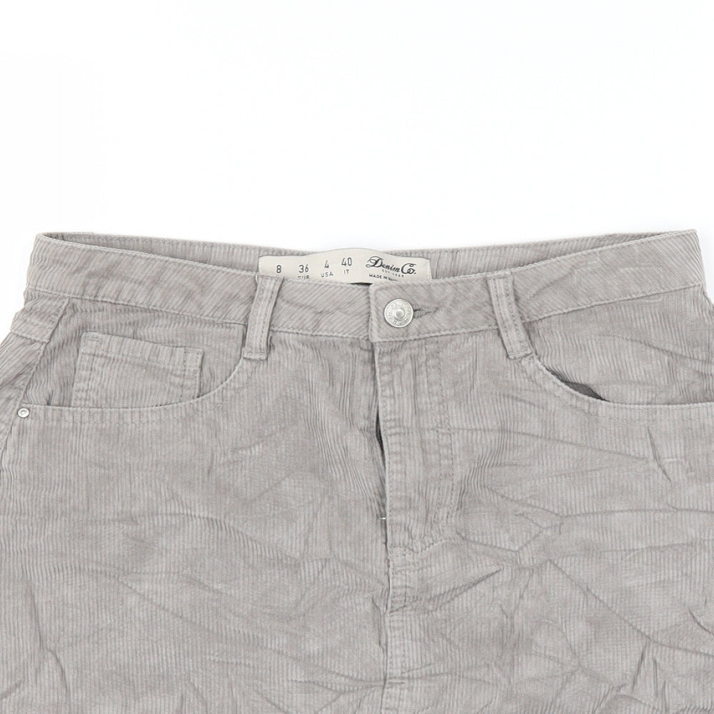 Denim & Co. Womens Grey   A-Line Skirt Size 8