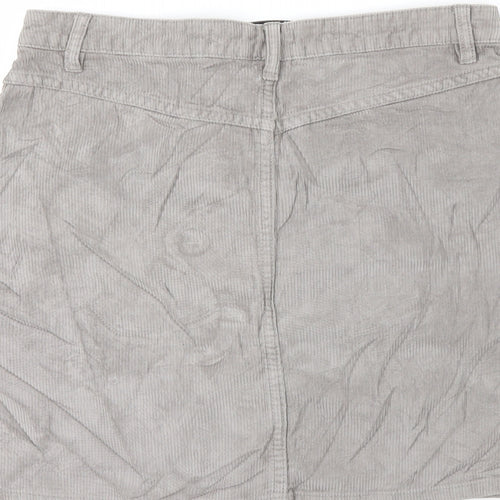 Denim & Co. Womens Grey   A-Line Skirt Size 8