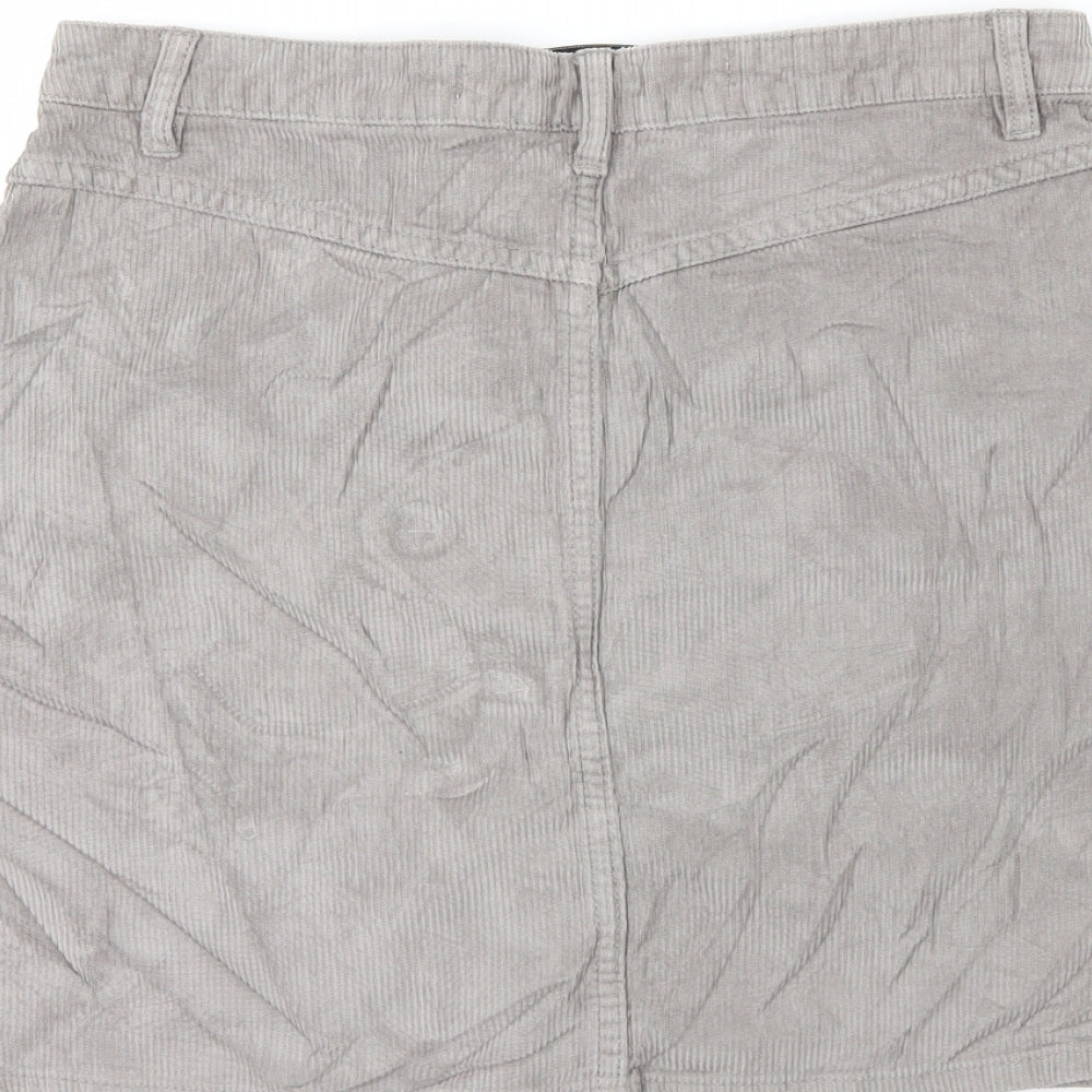 Denim & Co. Womens Grey   A-Line Skirt Size 8