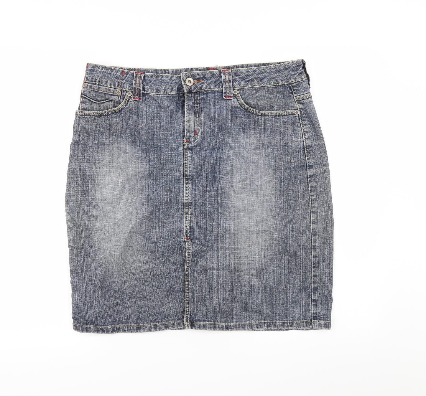 Topshop Womens Blue   A-Line Skirt Size 14