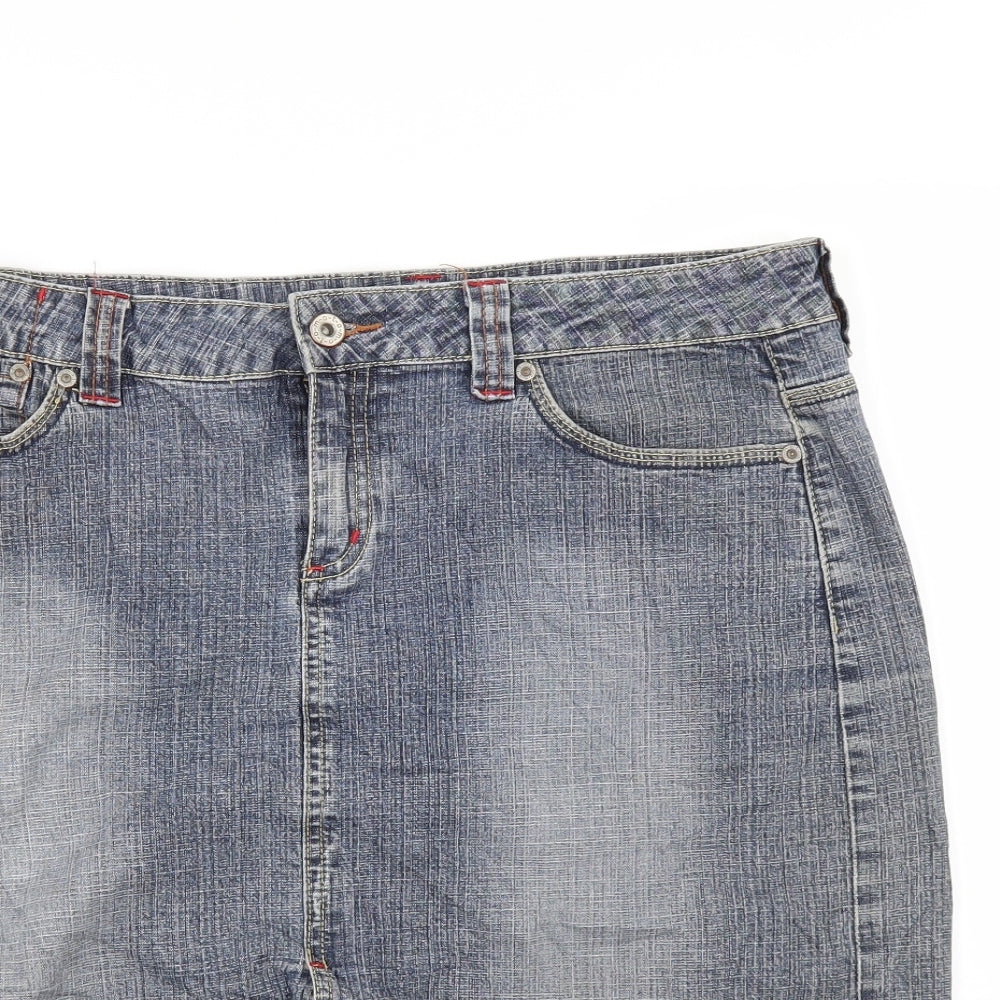 Topshop Womens Blue   A-Line Skirt Size 14