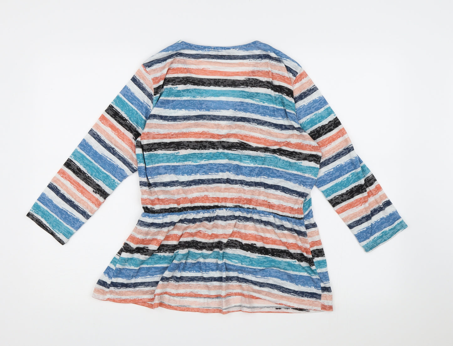 Alexandra Womens Multicoloured Striped  Wrap Blouse Size M