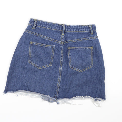 Missguided Womens Blue  Denim A-Line Skirt Size 6