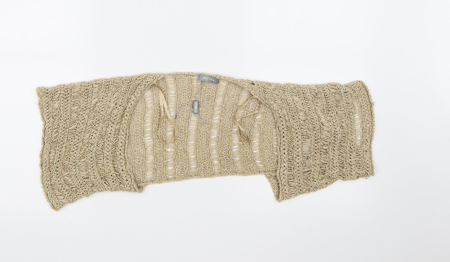 Per Una Womens Gold  Knit Shrug Jumper Size S