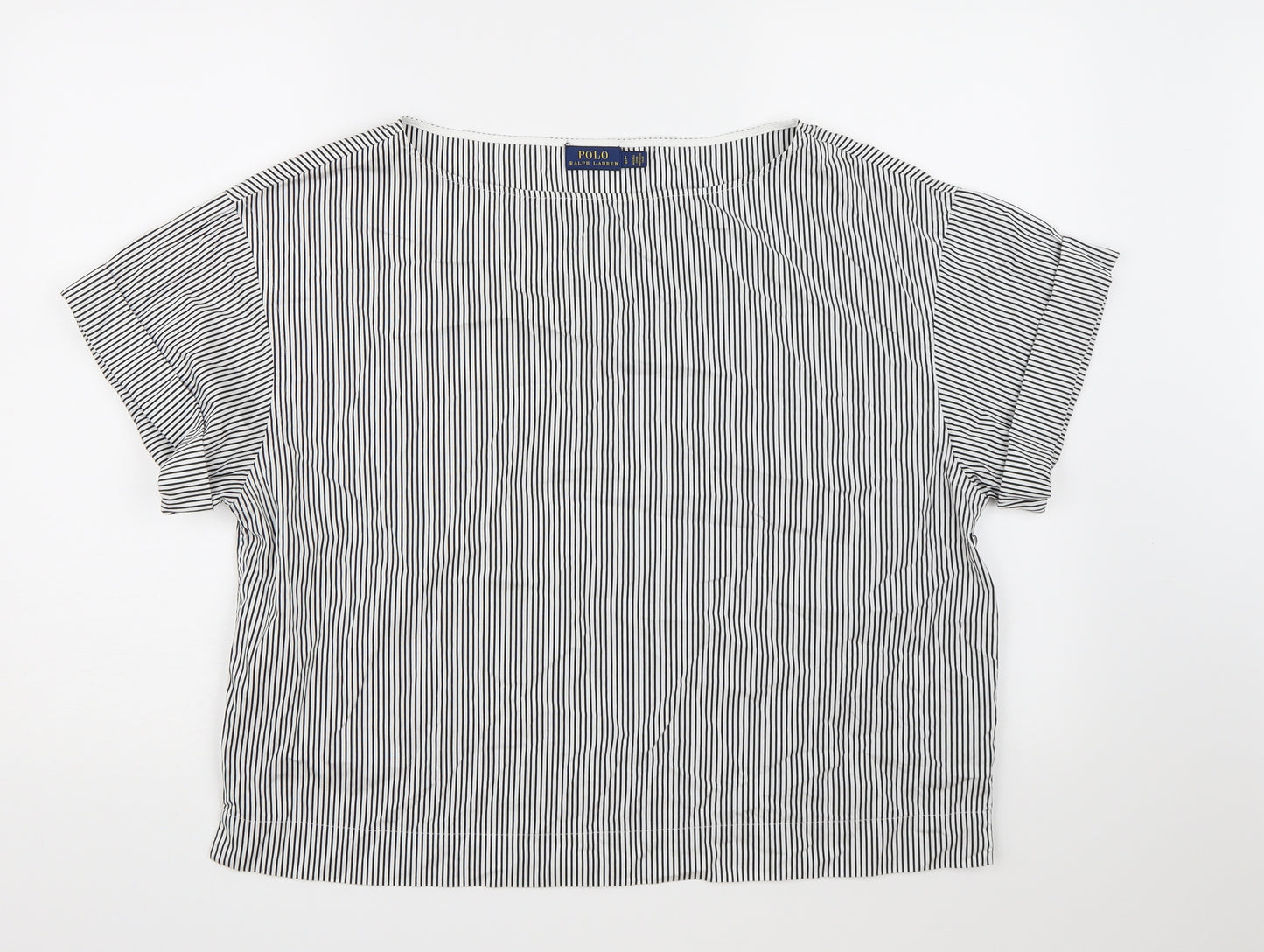 Polo Ralph Lauren Womens White Striped  Basic Blouse Size L