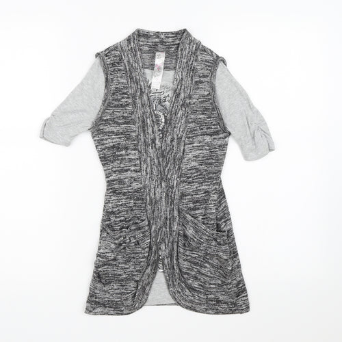 Knitworks Girls Grey  Knit Pullover T-Shirt Size 7-8 Years