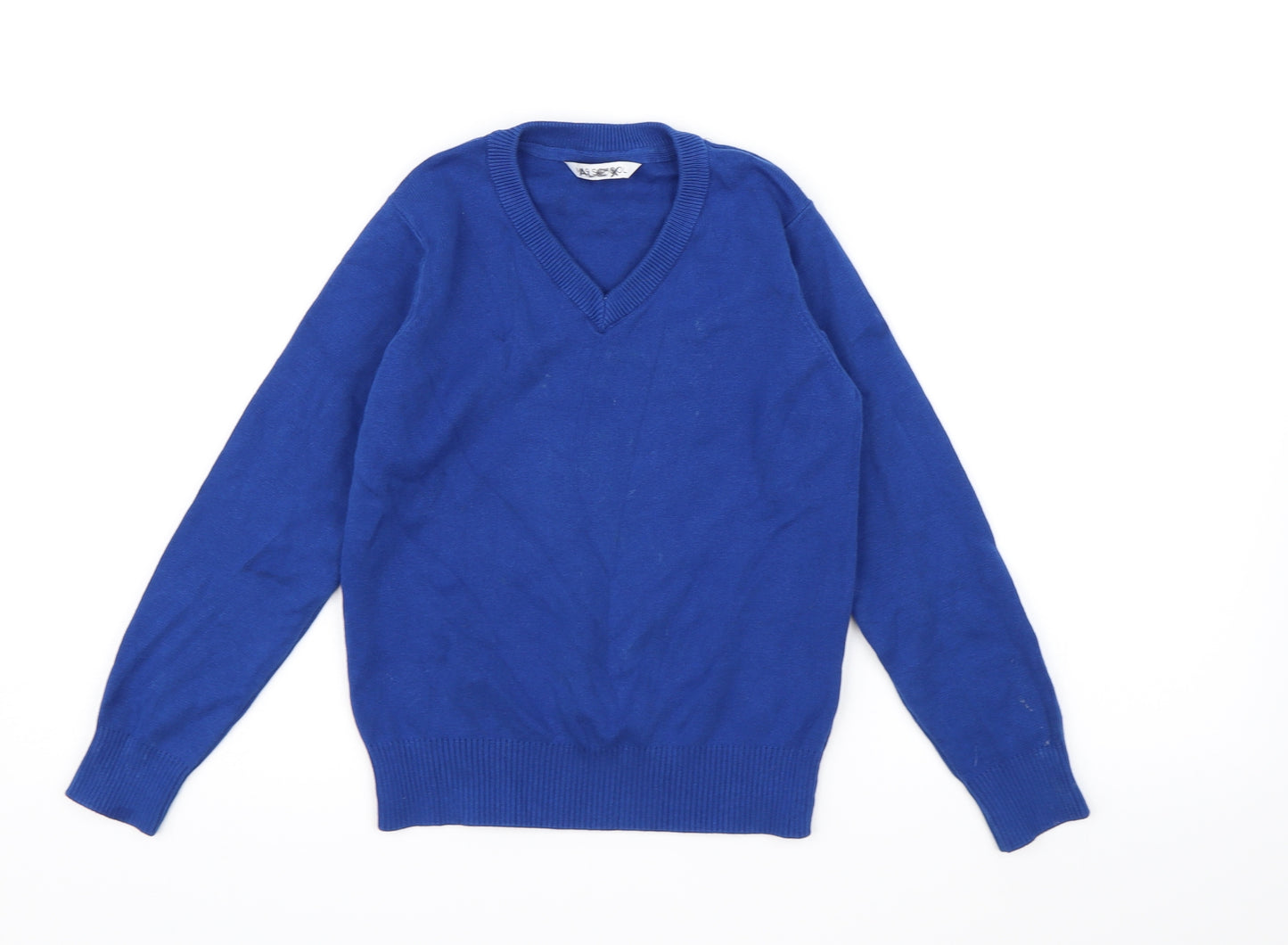 Marks and Spencer Boys Blue  Knit Pullover Jumper Size 7-8 Years