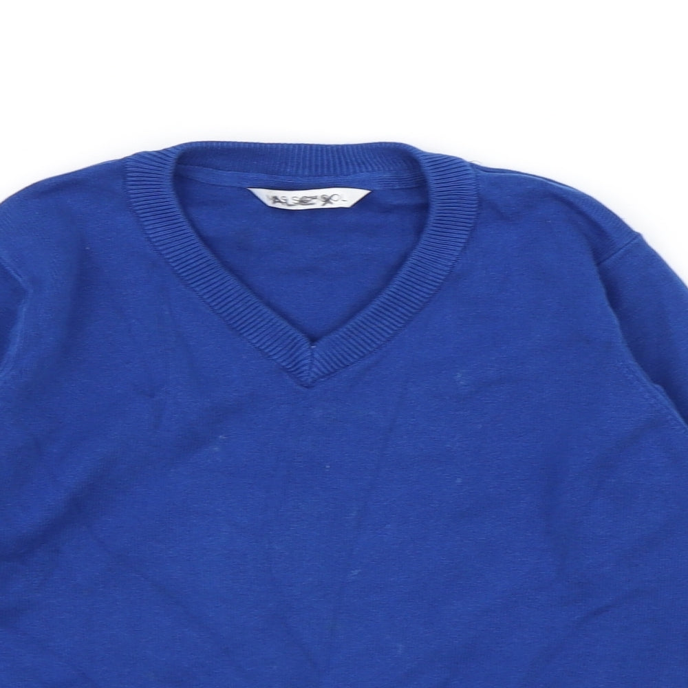 Marks and Spencer Boys Blue  Knit Pullover Jumper Size 7-8 Years
