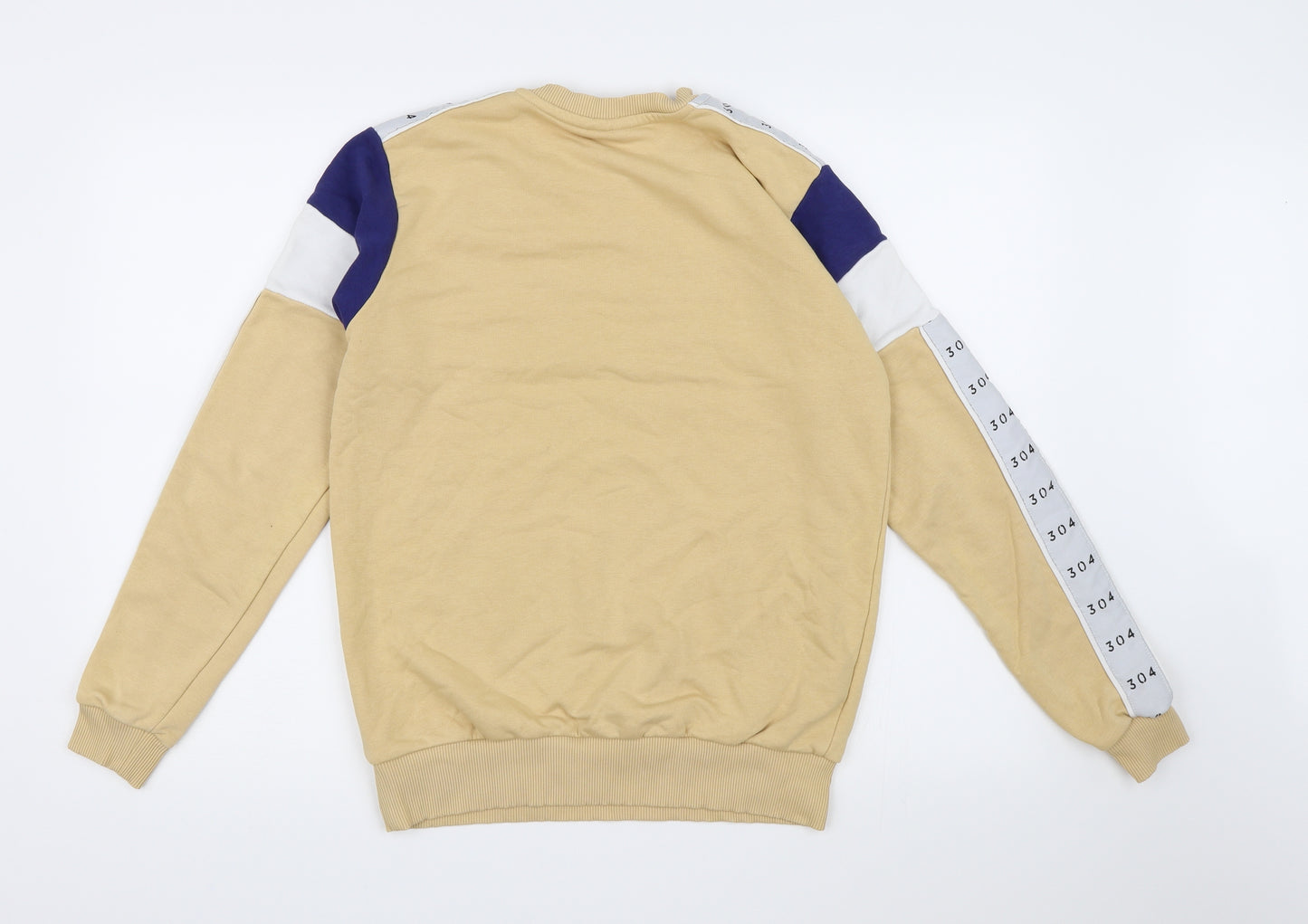 304 Mens Beige  Jersey Pullover Sweatshirt Size S