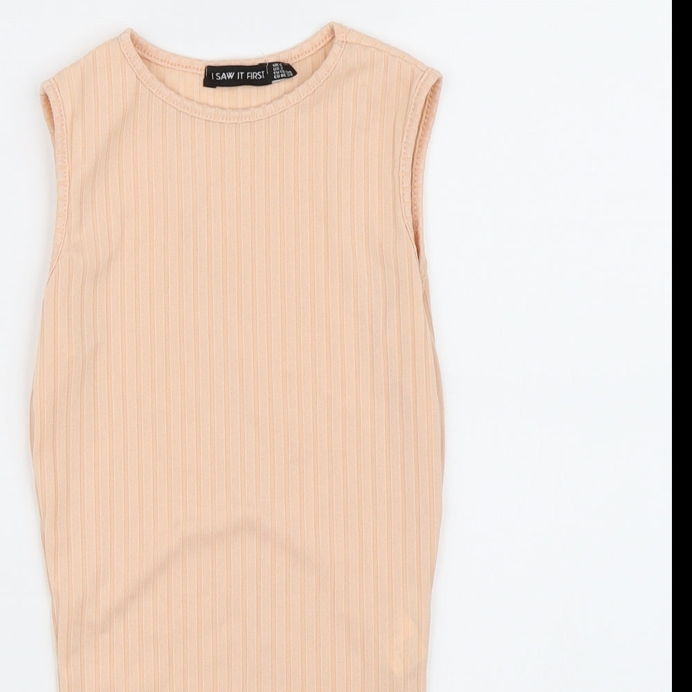 I SAW IT FIRST Womens Pink   Bodysuit One-Piece Size 6