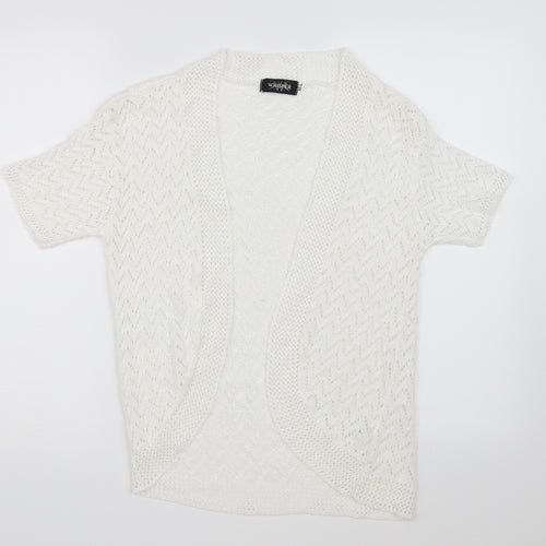 Whisper Womens White  Knit Shrug Jumper Size M