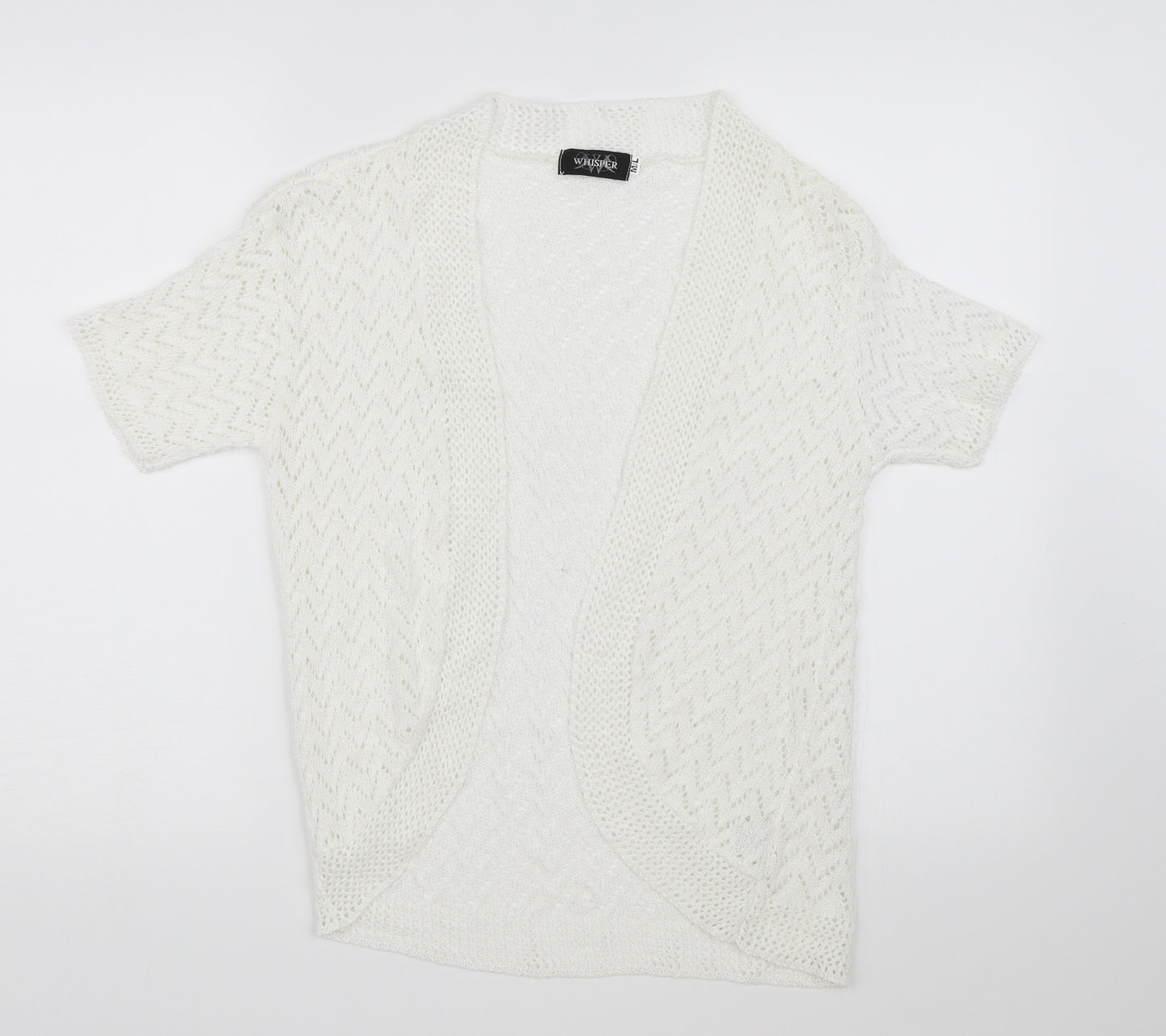 Whisper Womens White  Knit Shrug Jumper Size M
