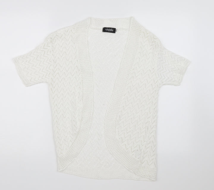 Whisper Womens White  Knit Shrug Jumper Size M