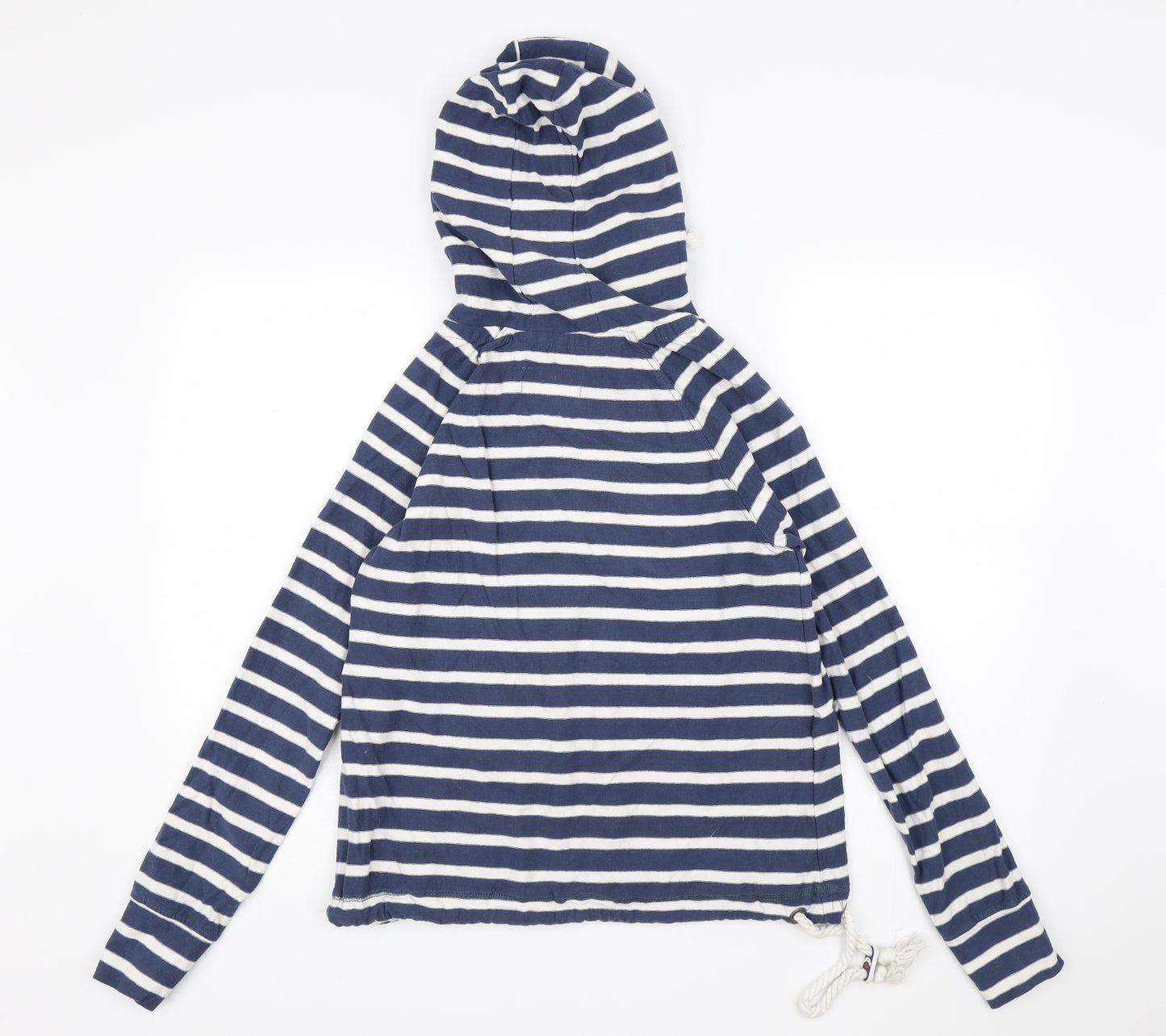 Superdry Womens Blue Striped  Pullover Hoodie Size L