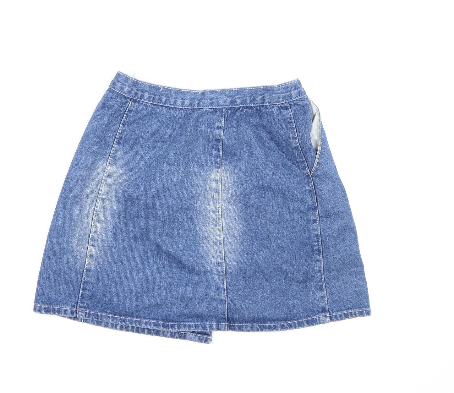 Boohoo Womens Blue  Denim A-Line Skirt Size 8