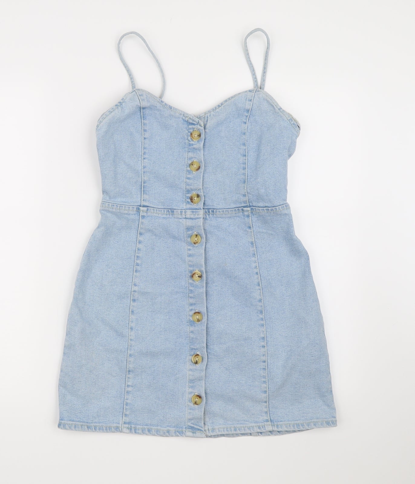 Zara Womens Blue  Denim Pinafore/Dungaree Dress  Size M