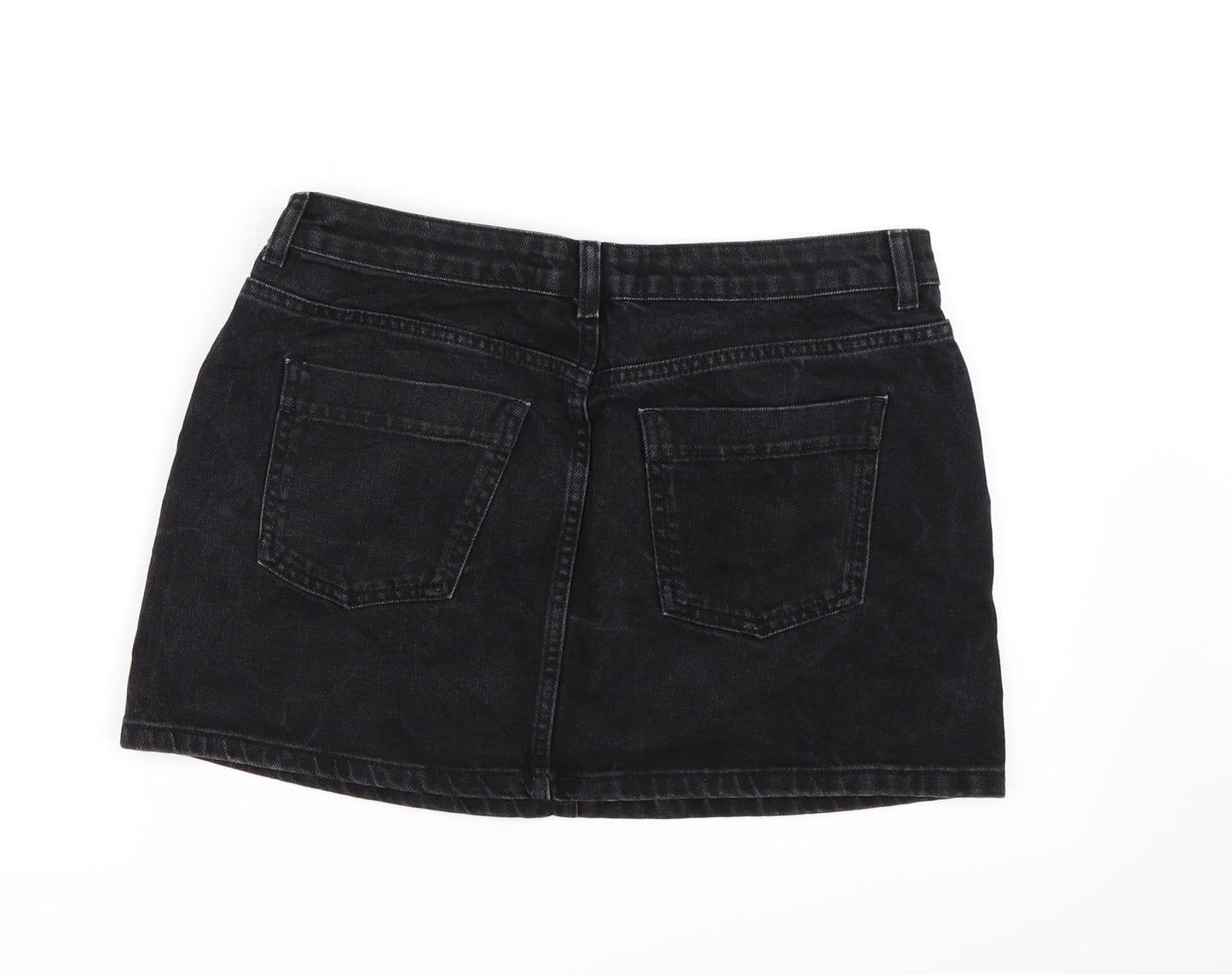 BDG Womens Black  Denim A-Line Skirt Size L