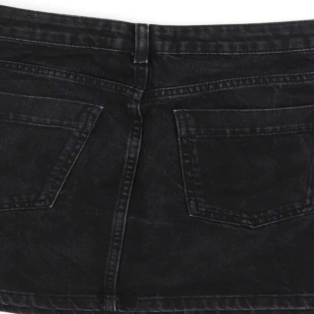 BDG Womens Black  Denim A-Line Skirt Size L
