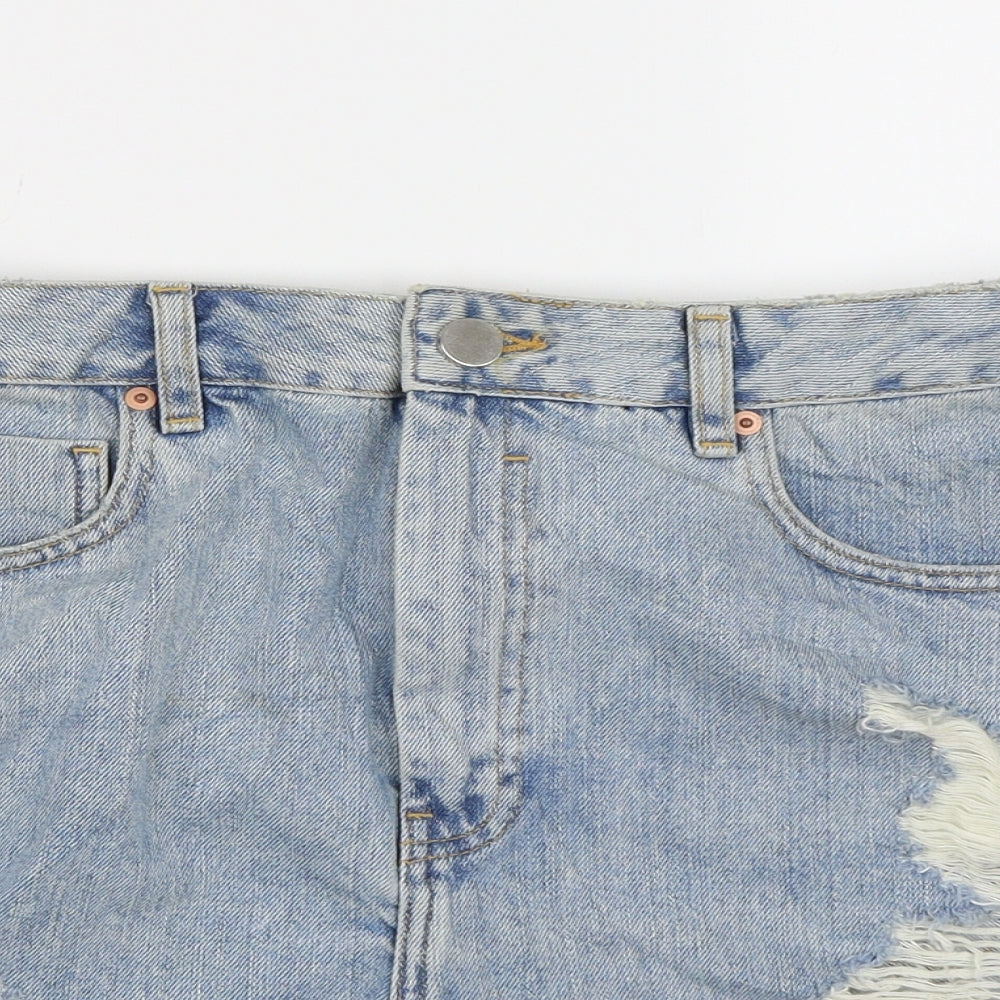 ASOS Womens Blue  Denim Hot Pants Shorts Size 12