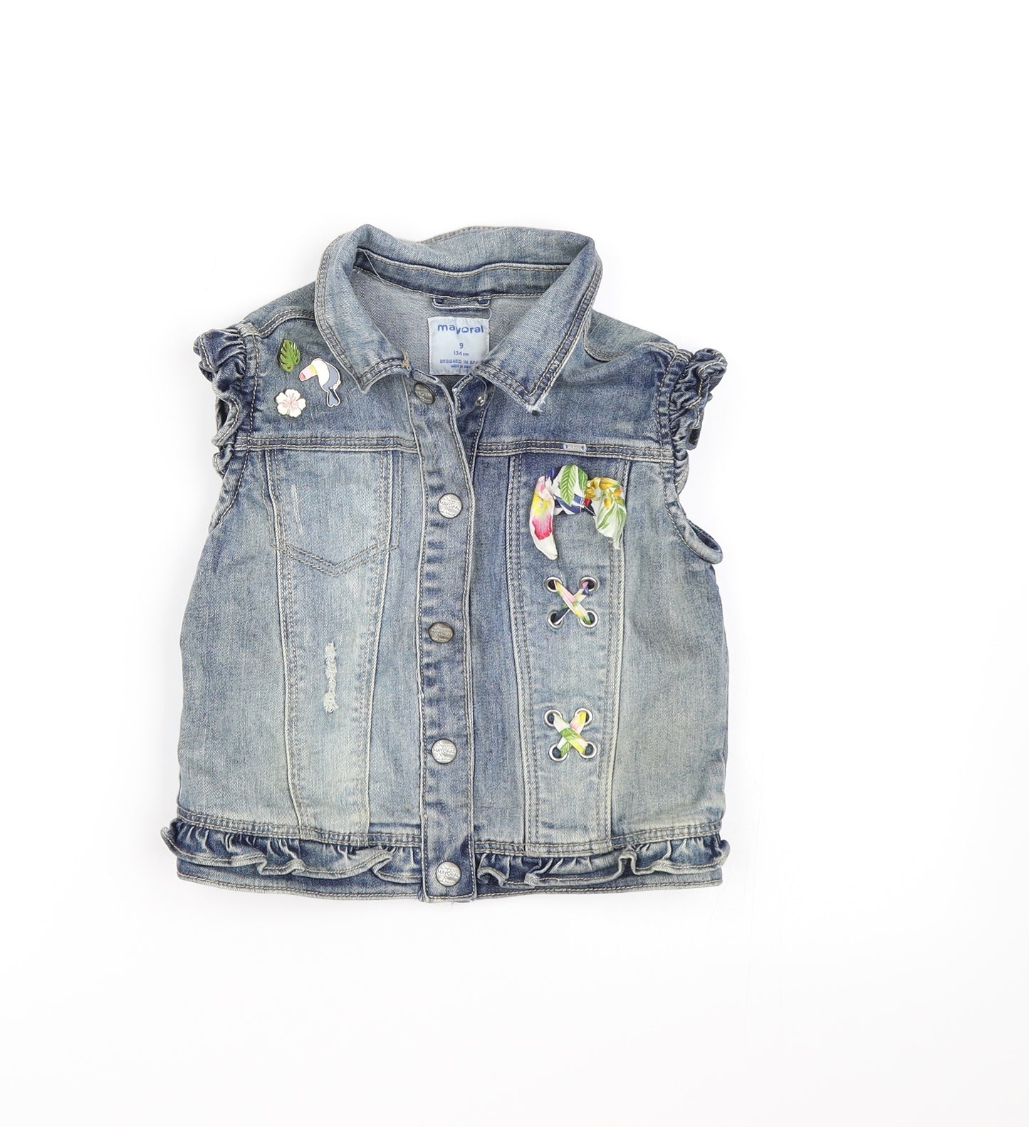 Mayoral Girls Blue  Denim Jacket  Size 9 Years