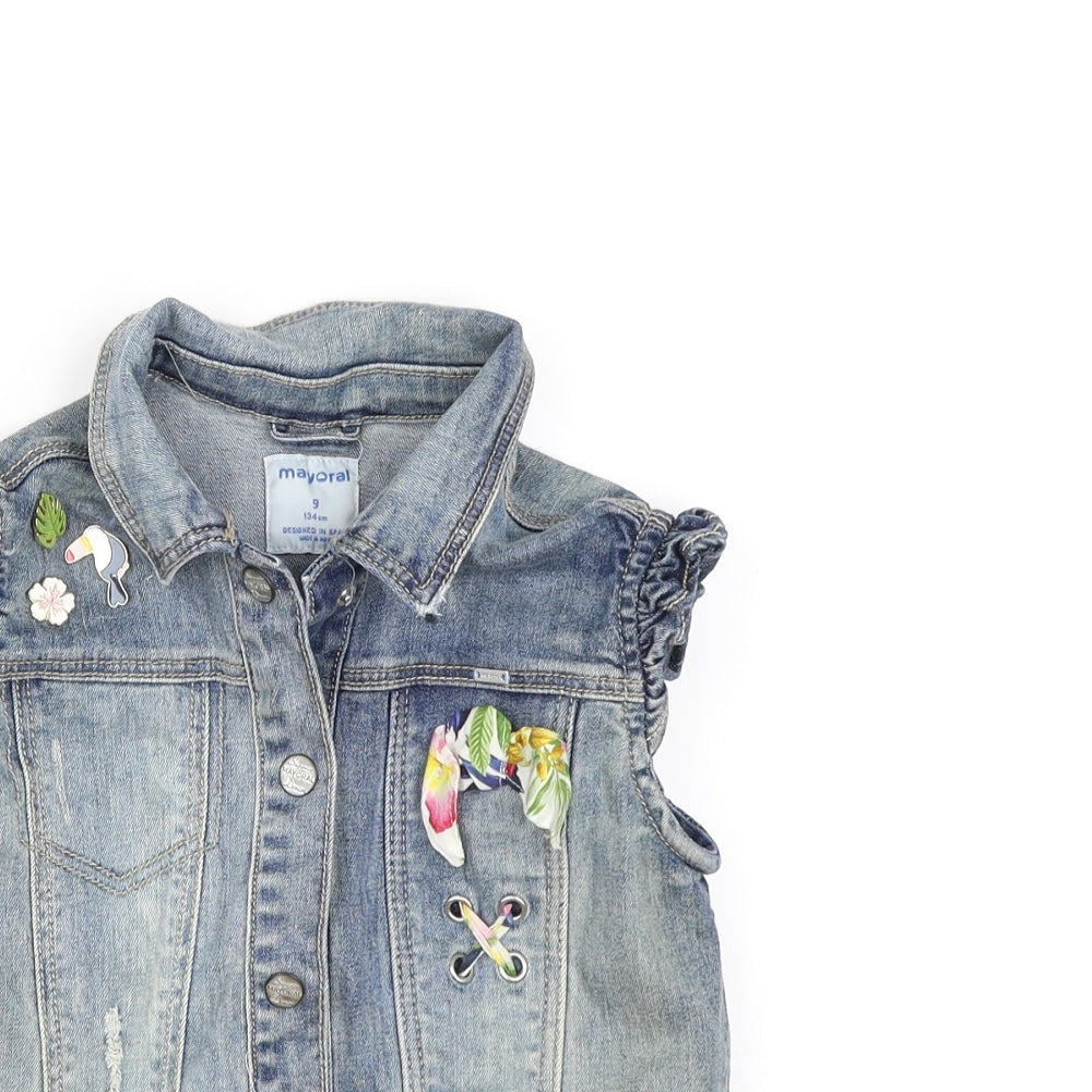 Mayoral Girls Blue  Denim Jacket  Size 9 Years