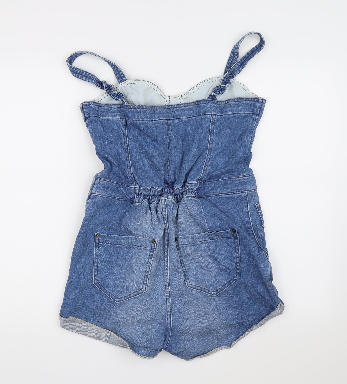 Moto Womens Blue  Denim Dungaree One-Piece Size 12 L3 in