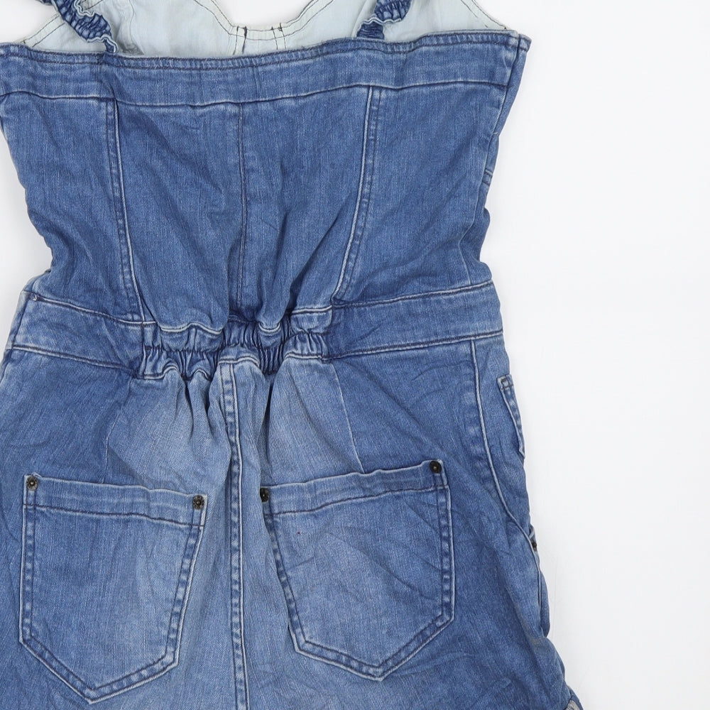 Moto Womens Blue  Denim Dungaree One-Piece Size 12 L3 in