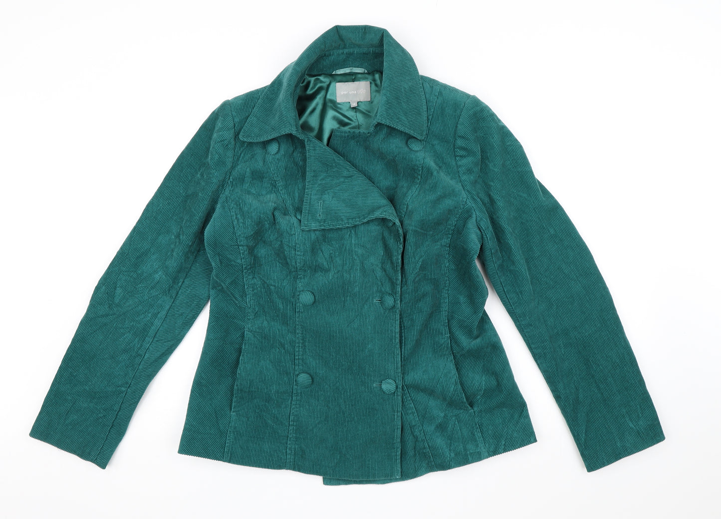 Per Una Womens Green  Corduroy Jacket Blazer Size 14