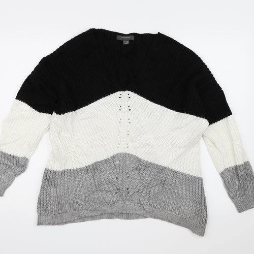 Primark Womens Multicoloured Striped Knit Pullover Jumper Size 6