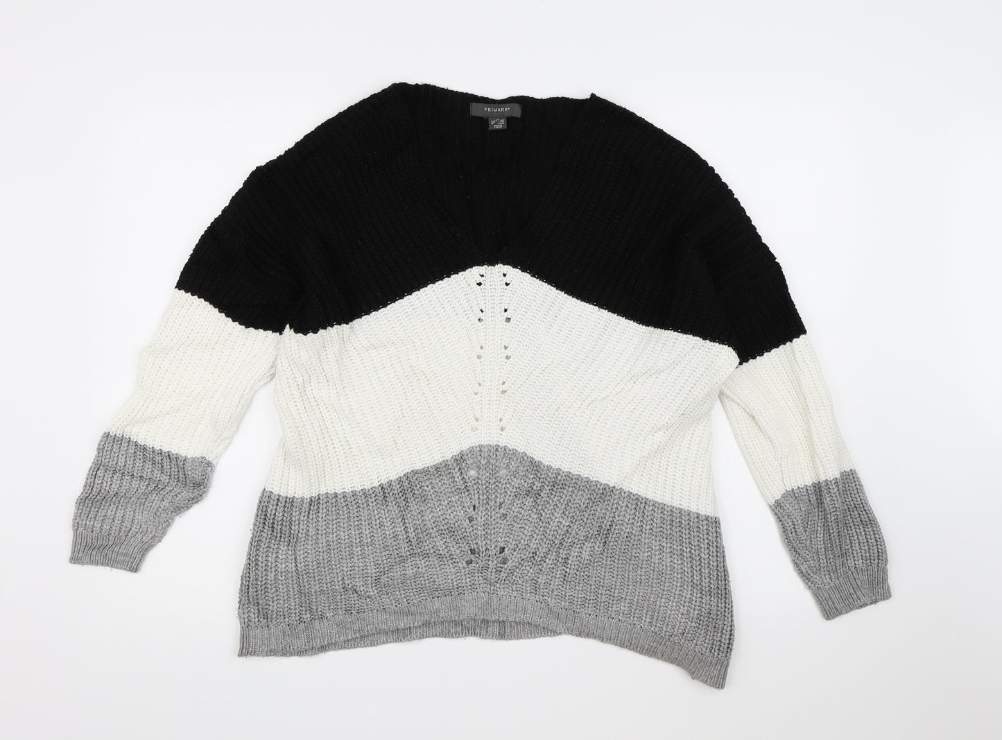 Primark Womens Multicoloured Striped Knit Pullover Jumper Size 6