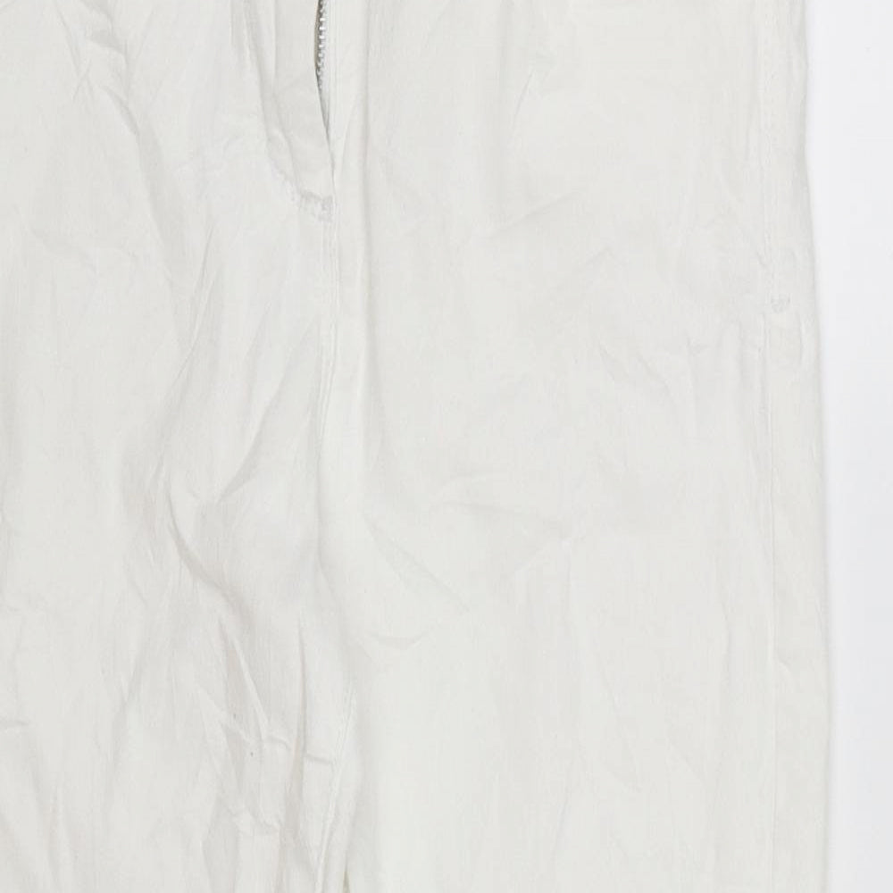 Marks and Spencer Womens White  Denim Cropped Trousers Size 14 L20 in