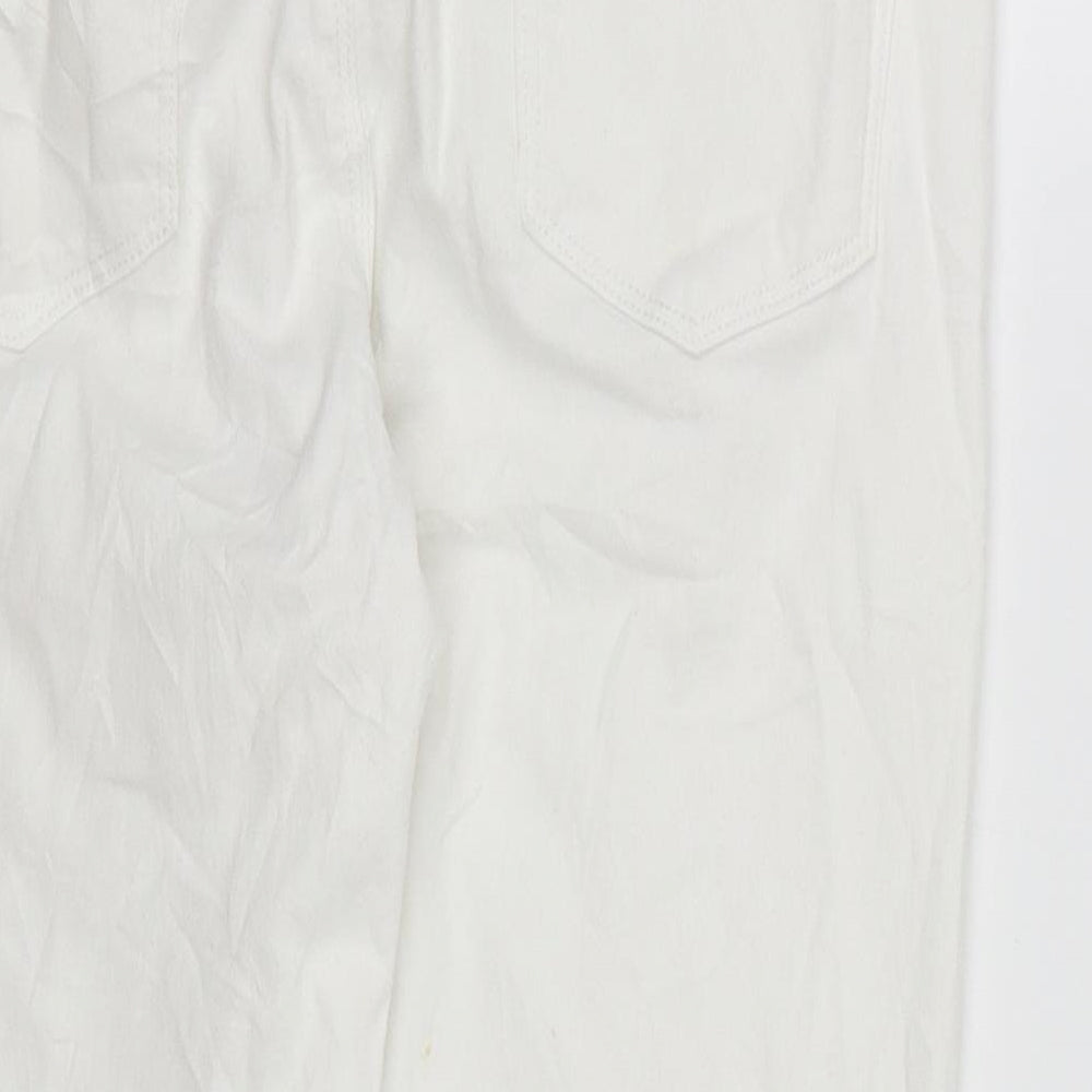 Marks and Spencer Womens White  Denim Cropped Trousers Size 14 L20 in