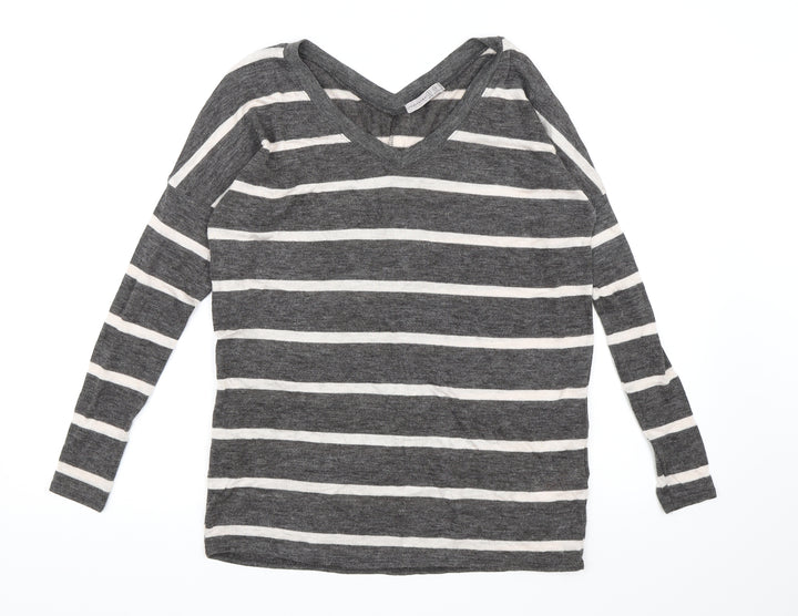 Atmosphere Womens Grey Striped Knit Pullover Jumper Size 6