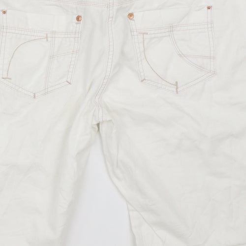 NEXT Womens White  Denim Bermuda Shorts Size 14