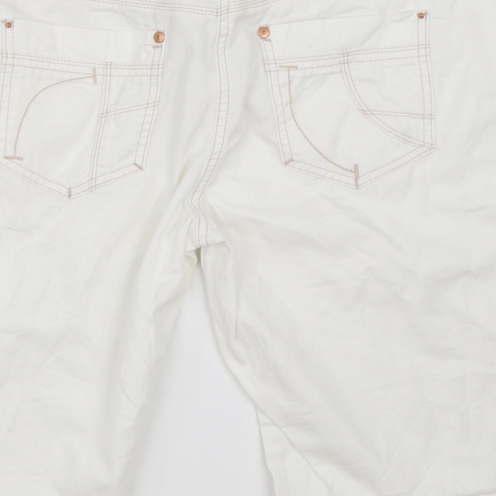 NEXT Womens White  Denim Bermuda Shorts Size 14