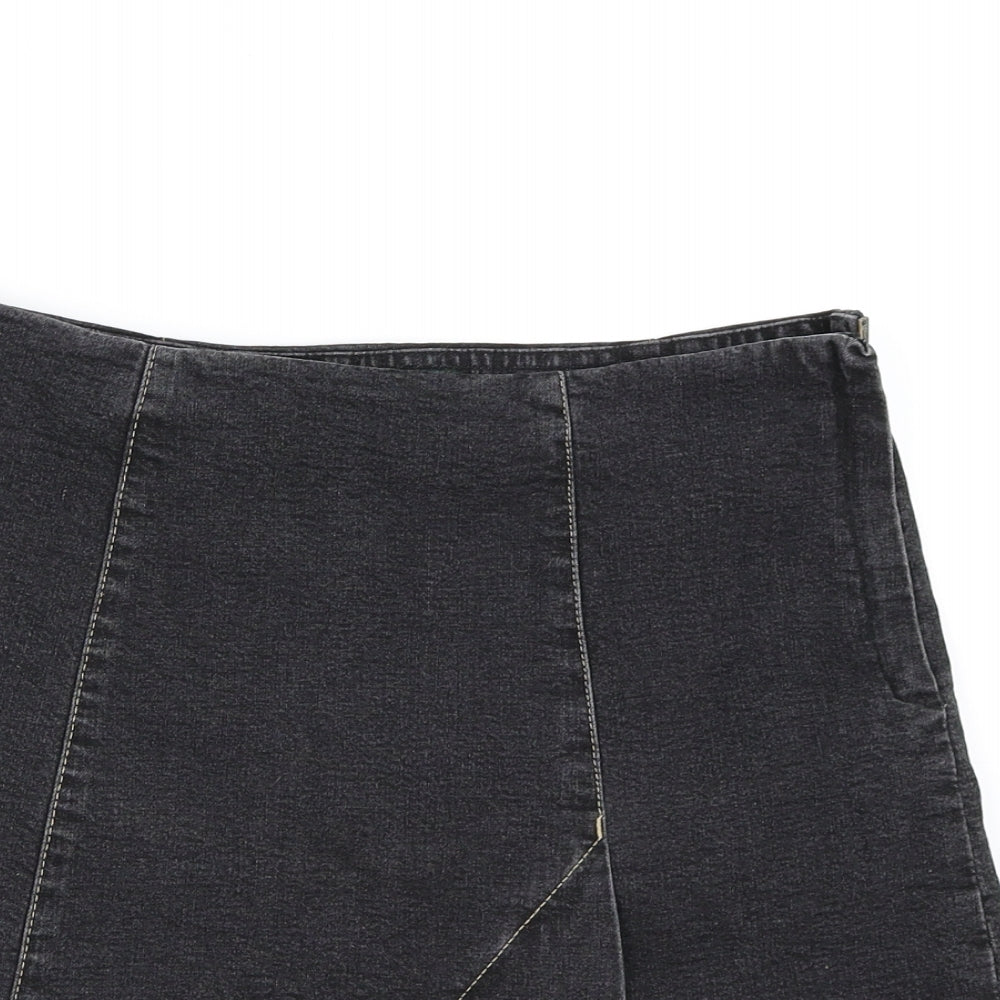 Hobbs Womens Black  Denim A-Line Skirt Size 10