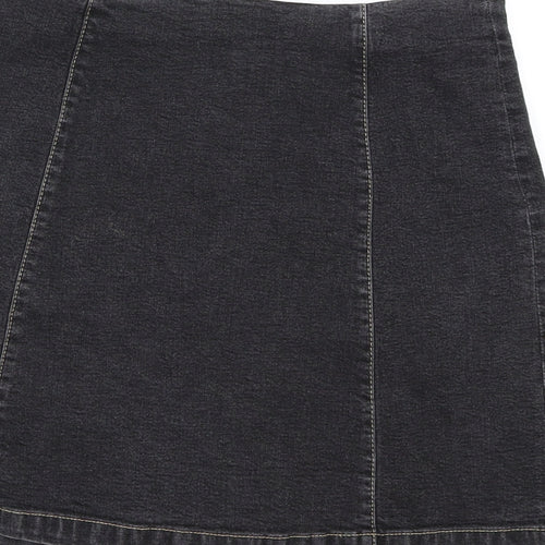 Hobbs Womens Black  Denim A-Line Skirt Size 10