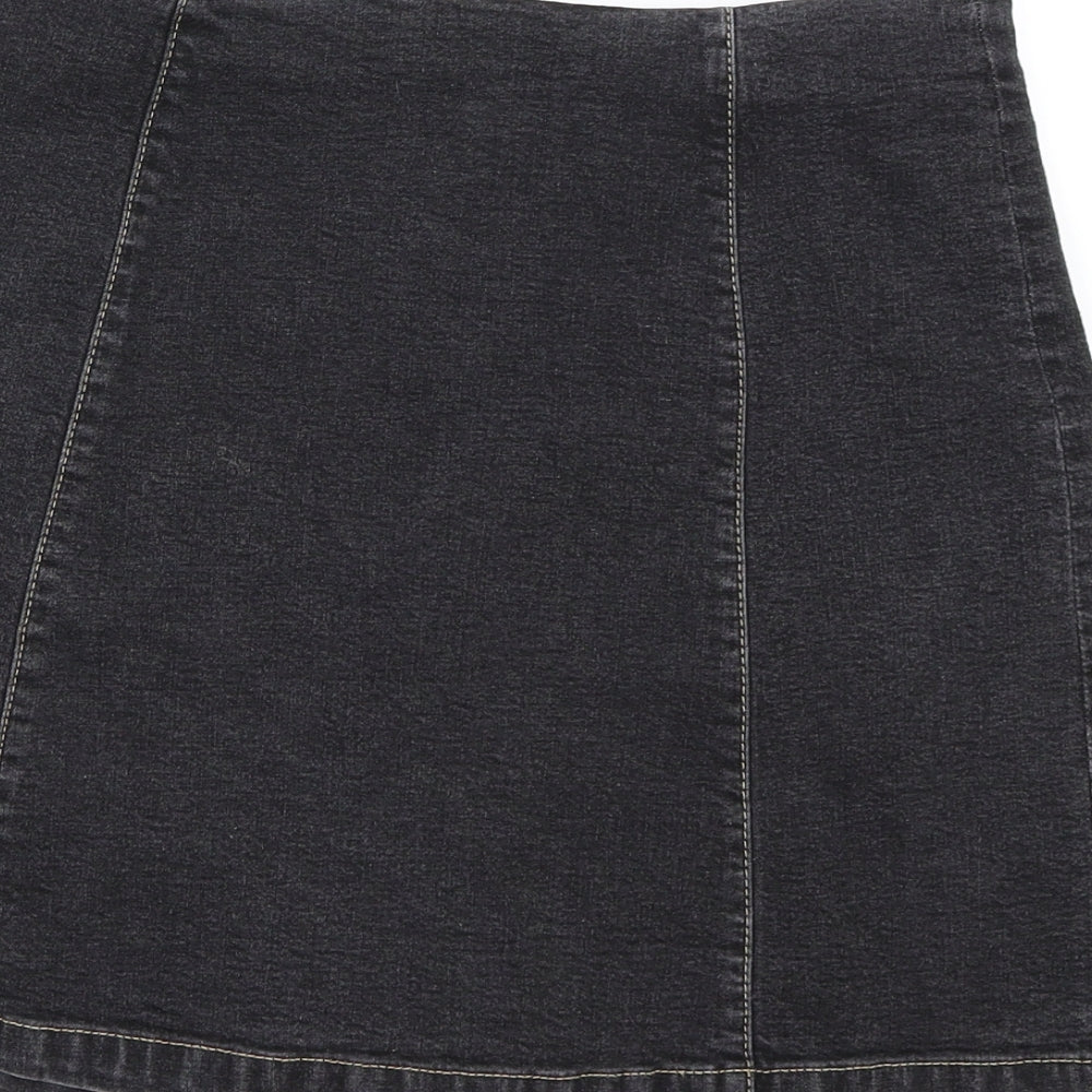 Hobbs Womens Black  Denim A-Line Skirt Size 10