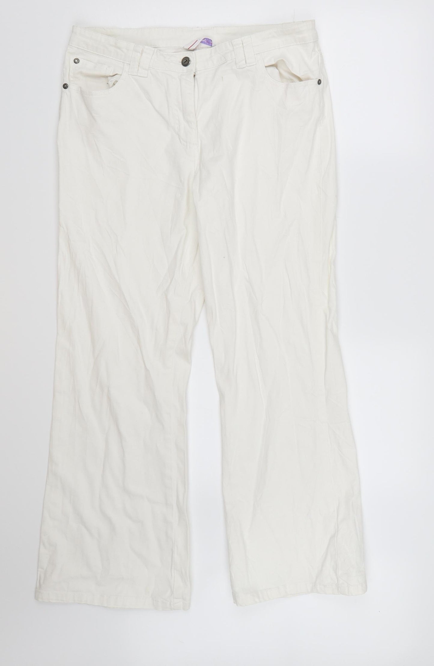 Papaya Womens White  Denim Bootcut Jeans Size 14 L28 in