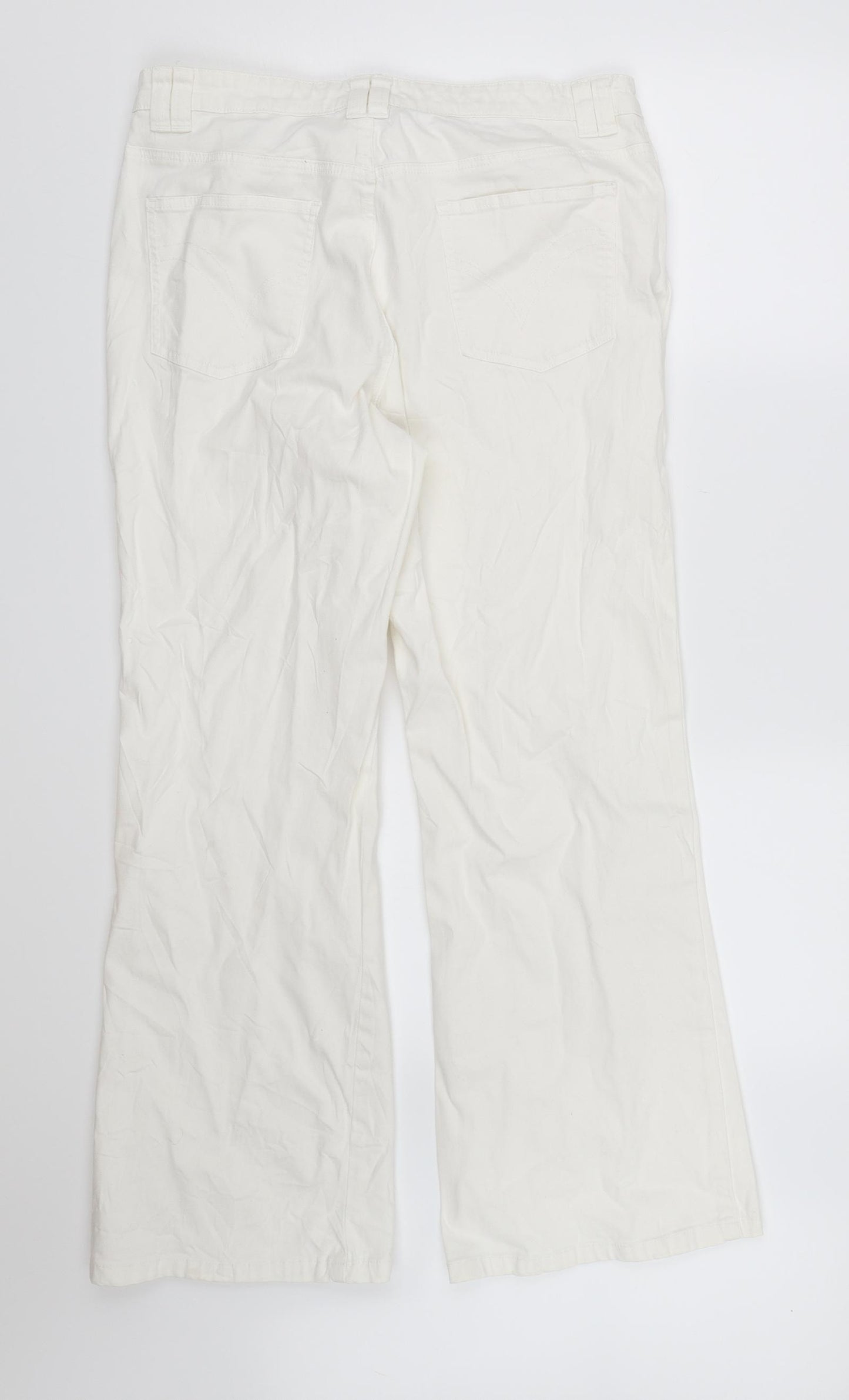 Papaya Womens White  Denim Bootcut Jeans Size 14 L28 in