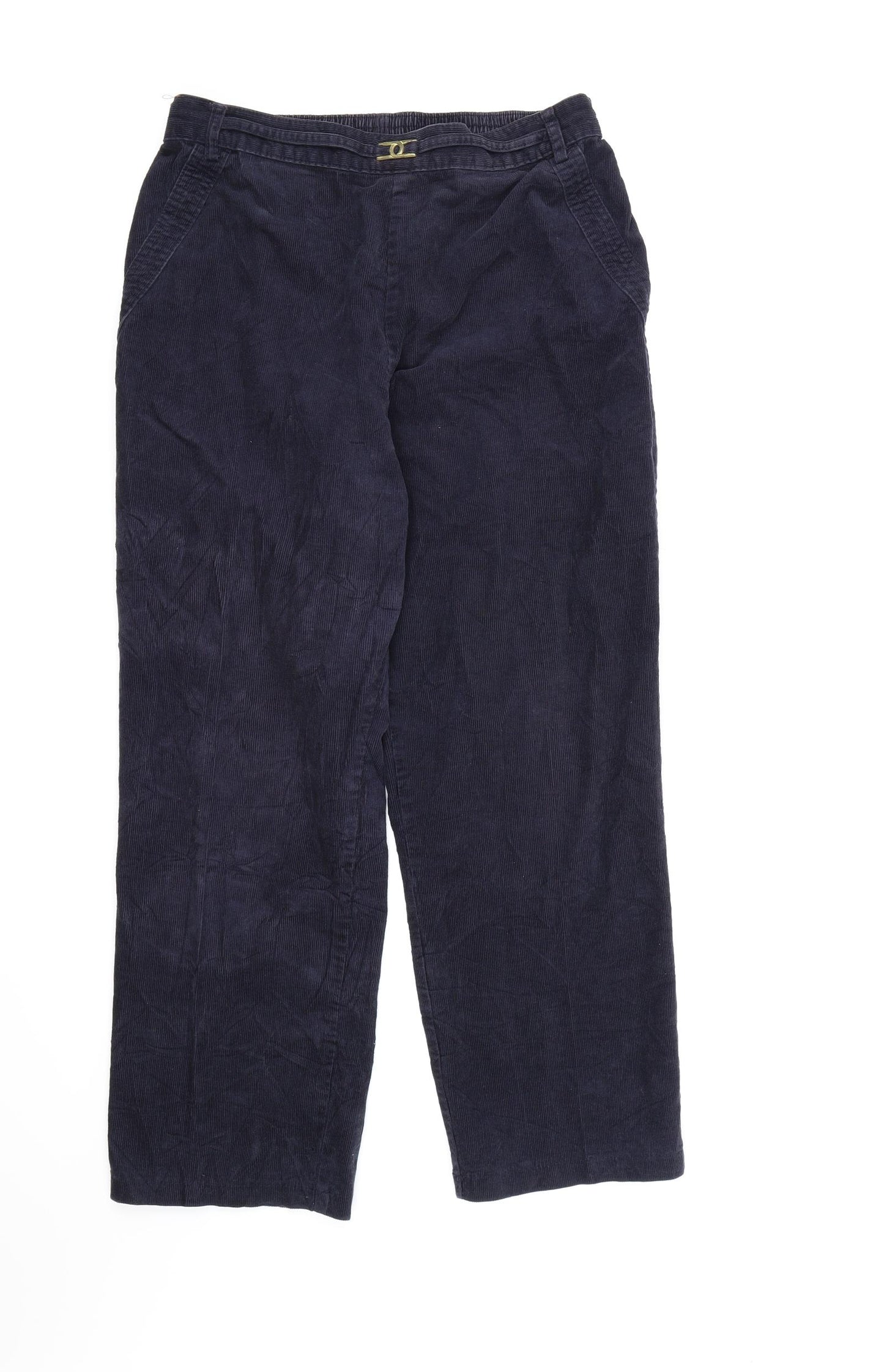 Marks and Spencer Womens Blue  Corduroy Trousers  Size 12 L24 in