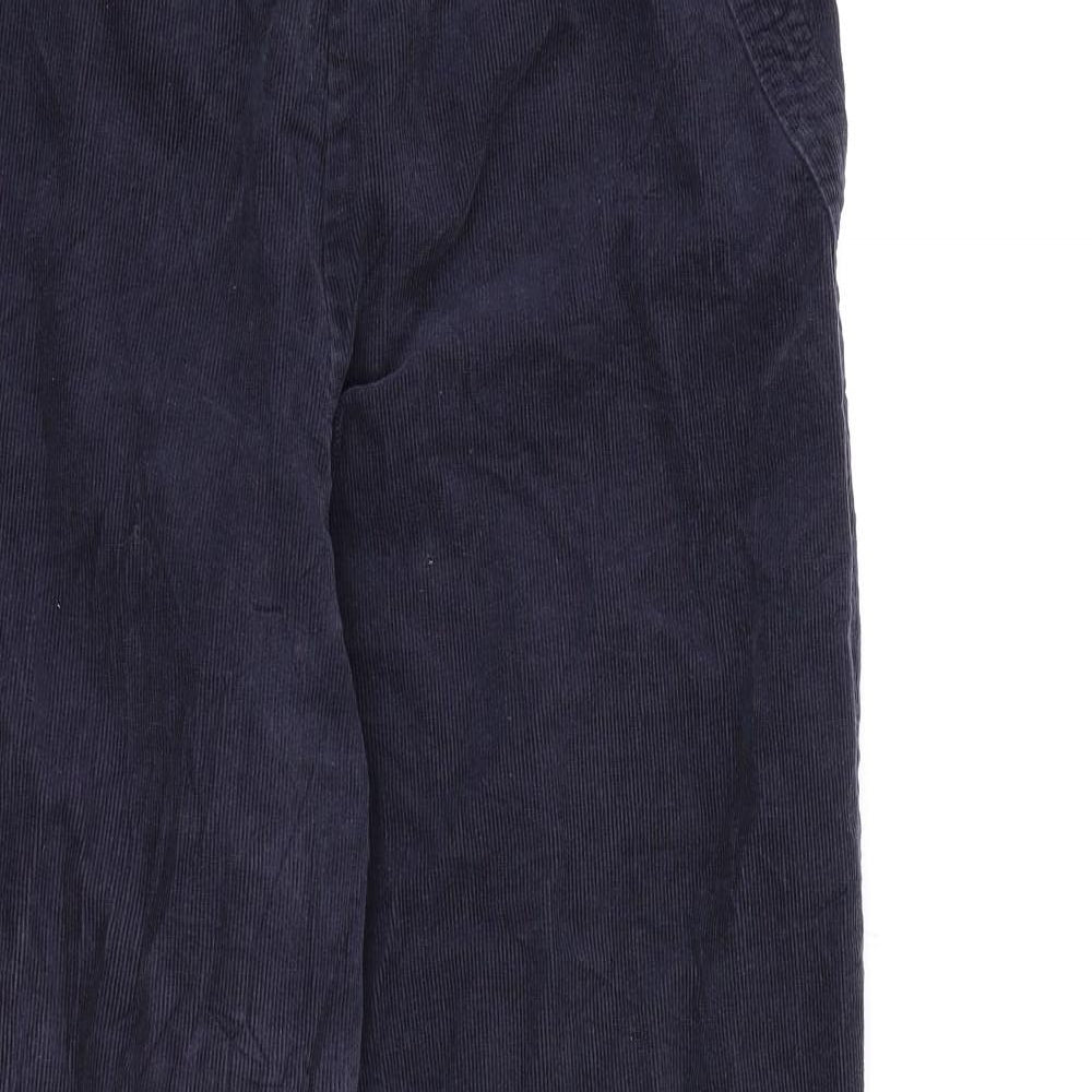 Marks and Spencer Womens Blue  Corduroy Trousers  Size 12 L24 in