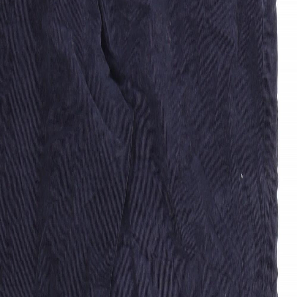 Marks and Spencer Womens Blue  Corduroy Trousers  Size 12 L24 in